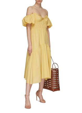 Figure View - Click To Enlarge - VINCE - DRAPED PUFF SLEEVE TIERED DRESS