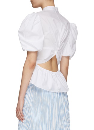 Back View - Click To Enlarge - VINCE - DRAPED PUFF SLEEVE BLOUSE