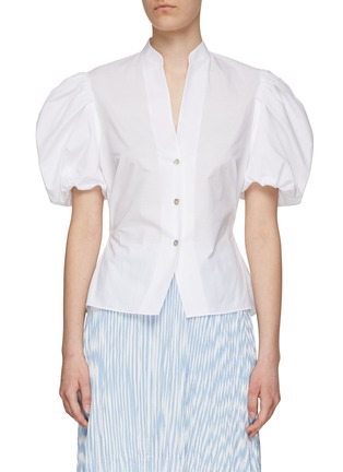 Main View - Click To Enlarge - VINCE - DRAPED PUFF SLEEVE BLOUSE