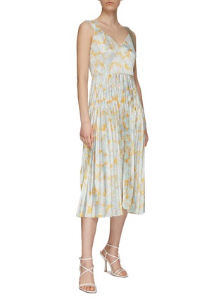 Figure View - Click To Enlarge - VINCE - ‘LOTUS' V-NECK PLEATED SLIP DRESS