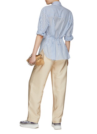Figure View - Click To Enlarge - VINCE - Tied Back Striped Cotton Oversized Shirt