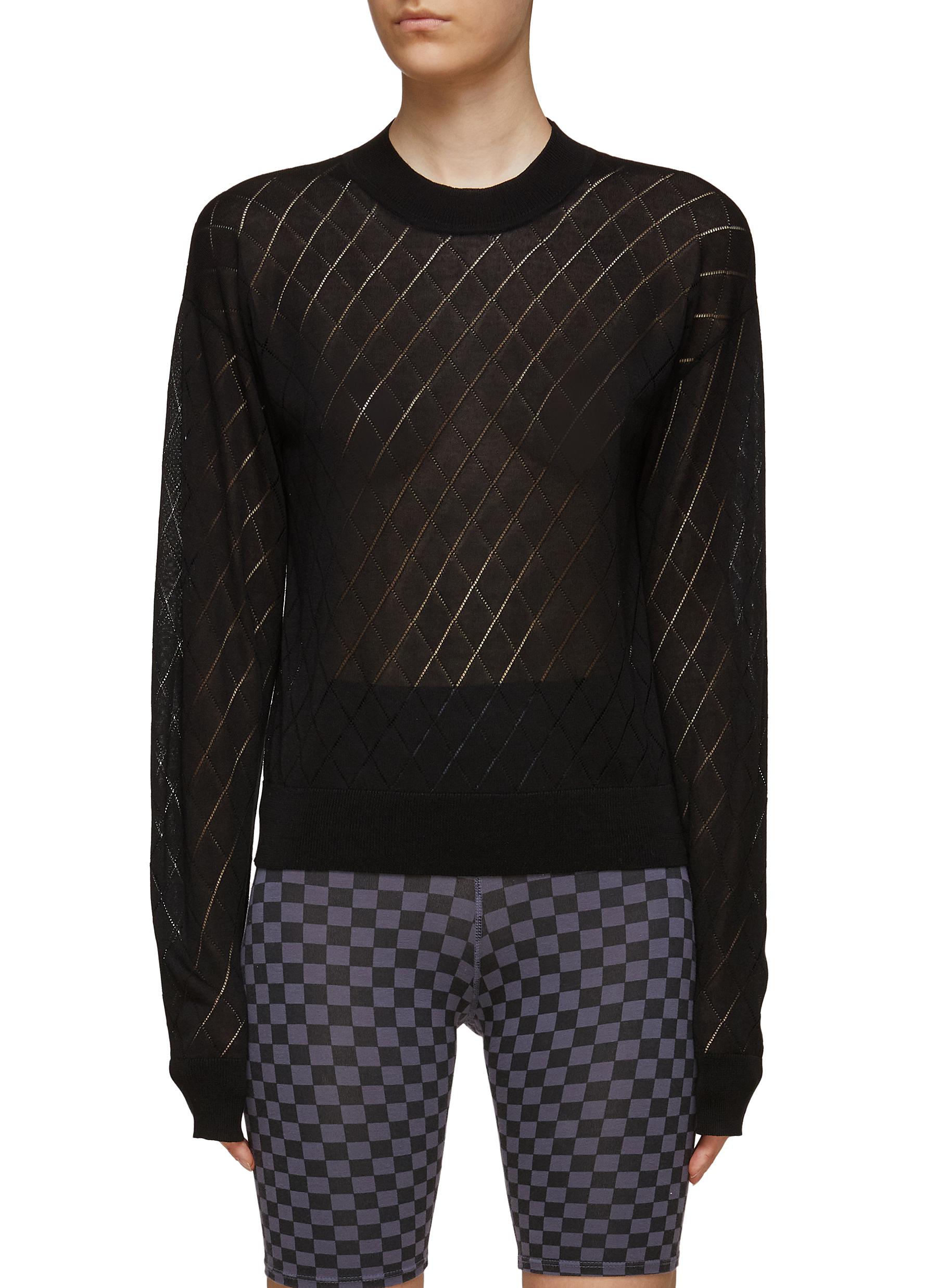 Rta 'avalon' Diamond Crewneck Sweater In Black