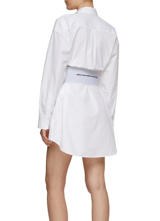 Back View - Click To Enlarge - ALEXANDER WANG - Logo Elastic Waist Cotton Shirt Dress