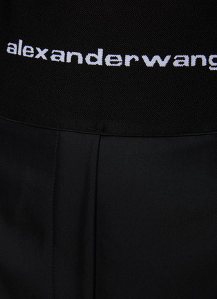  - ALEXANDER WANG - Logo Elastic Waist Pleated Cotton Blend Culottes