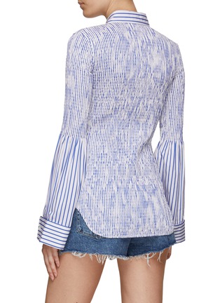 Back View - Click To Enlarge - ALEXANDER WANG - Smocked French Cuff Cotton Long-Sleeved Shirt