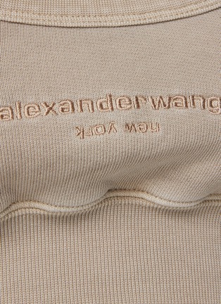  - ALEXANDER WANG - Logo Embroidery Ribbed Hem Sweat Bra