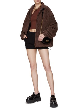 Figure View - Click To Enlarge - ALEXANDER WANG - Anagram High Collar Velour Track Jacket