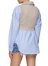 Back View - Click To Enlarge - T BY ALEXANDER WANG - Cropped Knit Vest Overlay Oxford Shirt