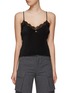 Main View - Click To Enlarge - T BY ALEXANDER WANG - Initial Charm Lace Trim Pleated Slip Top