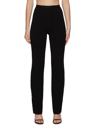 Main View - Click To Enlarge - T BY ALEXANDER WANG - Logo Jacquard Side Stripe Straight Bodycon Leggings
