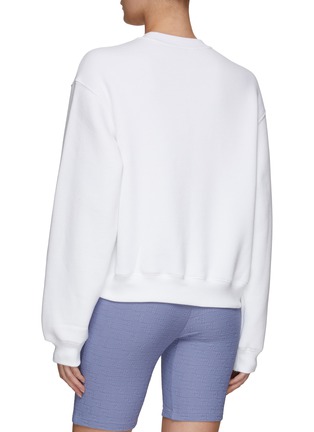Back View - Click To Enlarge - T BY ALEXANDER WANG - Textured Logo Cotton Terry Sweatshirt