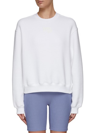 Main View - Click To Enlarge - T BY ALEXANDER WANG - Textured Logo Cotton Terry Sweatshirt