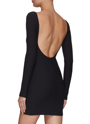 Back View - Click To Enlarge - T BY ALEXANDER WANG - LONG SLEEVE OPEN BACK BODYCON MINI DRESS