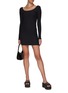 Figure View - Click To Enlarge - T BY ALEXANDER WANG - LONG SLEEVE OPEN BACK BODYCON MINI DRESS