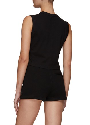 Back View - Click To Enlarge - T BY ALEXANDER WANG - Textured Logo Sleeveless Cotton Crewneck T-Shirt