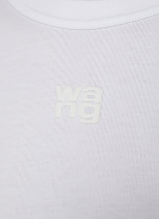  - T BY ALEXANDER WANG - Textured Logo Cap Sleeve Cotton Crewneck T-Shirt