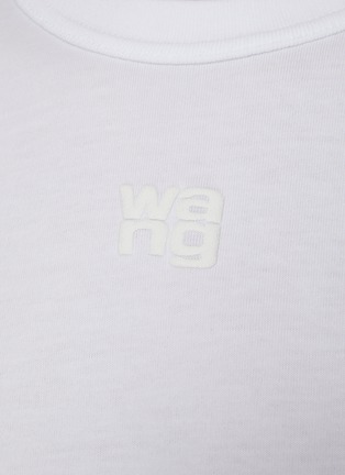  - T BY ALEXANDER WANG - Textured Logo Cap Sleeve Cotton Crewneck T-Shirt