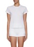 Main View - Click To Enlarge - T BY ALEXANDER WANG - Textured Logo Cap Sleeve Cotton Crewneck T-Shirt