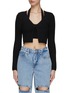 Main View - Click To Enlarge - T BY ALEXANDER WANG - HALTER NECK CARDIGAN SWEATER TWINSET