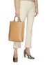 Figure View - Click To Enlarge - GANNI - Logo debossed leather north south tote