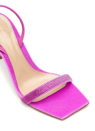 Detail View - Click To Enlarge - GIANVITO ROSSI - ‘BRITNEY’ STRASS EMBELLISHED CHENILLE SANDALS