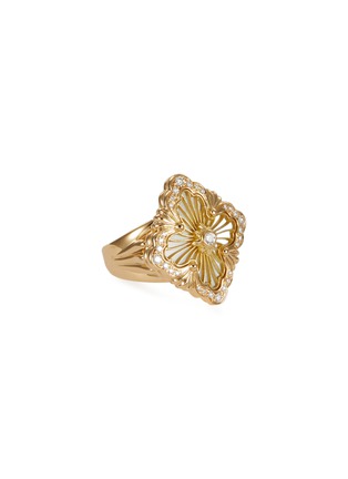 Main View - Click To Enlarge - BUCCELLATI - ‘Opera Tulle' Diamond Mother of Pearl 18k Gold Ring