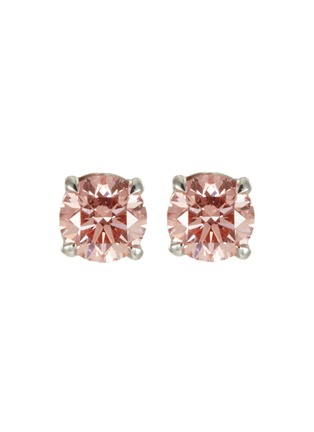 Main View - Click To Enlarge - GENTLE DIAMONDS - ‘Taffy' Lab-grown diamond 18k white gold stud earrings