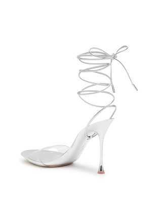  - GIANVITO ROSSI - ‘SPICE’ LACE UP STRAP LEATHER PVC SANDALS