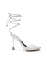 Main View - Click To Enlarge - GIANVITO ROSSI - ‘SPICE’ LACE UP STRAP LEATHER PVC SANDALS