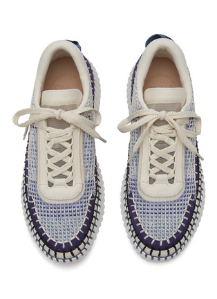 Detail View - Click To Enlarge - CHLOÉ - ‘NAMA’ TOPSTITCH LOW-TOP MESH SNEAKERS