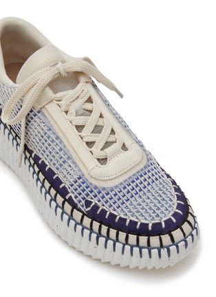 Detail View - Click To Enlarge - CHLOÉ - ‘NAMA’ TOPSTITCH LOW-TOP MESH SNEAKERS