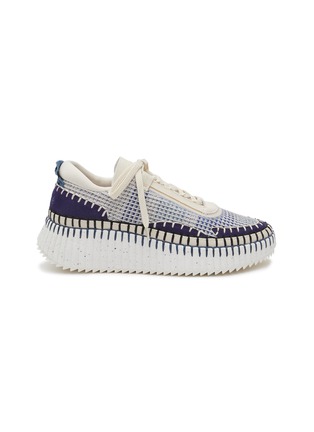 Main View - Click To Enlarge - CHLOÉ - ‘NAMA’ TOPSTITCH LOW-TOP MESH SNEAKERS