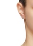 Figure View - Click To Enlarge - BEE GODDESS - ‘Secret Garden' diamond 14k rose 'gold rosa mundi stud earrings