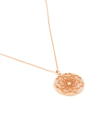 Detail View - Click To Enlarge - BEE GODDESS - ‘Secret Garden' diamond 14k rose gold rosa mundi necklace