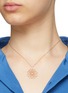 Figure View - Click To Enlarge - BEE GODDESS - ‘Secret Garden' diamond 14k rose gold rosa mundi necklace