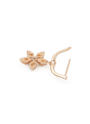 Detail View - Click To Enlarge - BEE GODDESS - ‘Apple Seed' diamond 14k rose gold flower drop earrings