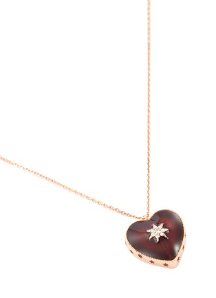 Detail View - Click To Enlarge - BEE GODDESS - ‘Queen of Hearts' diamond 14k rose gold pendant necklace