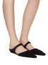 Figure View - Click To Enlarge - TOTEME - Point toe front strap suede mules
