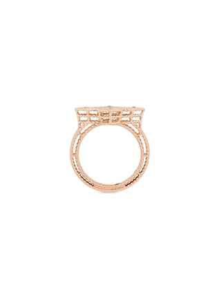 Detail View - Click To Enlarge - ROBERTO COIN - Venetian Princess Diamond Ruby 18K Rose Gold Ring — Size EU 53