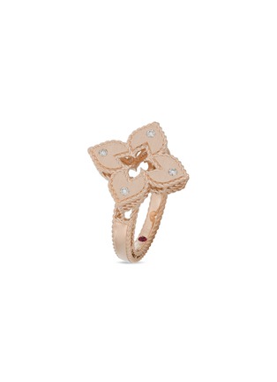 Main View - Click To Enlarge - ROBERTO COIN - Venetian Princess Diamond Ruby 18K Rose Gold Ring — Size EU 53