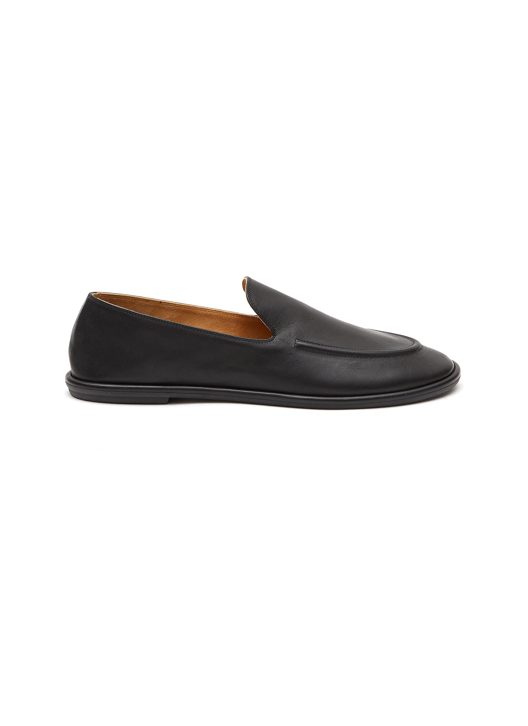 Round toe vegan leather loafers