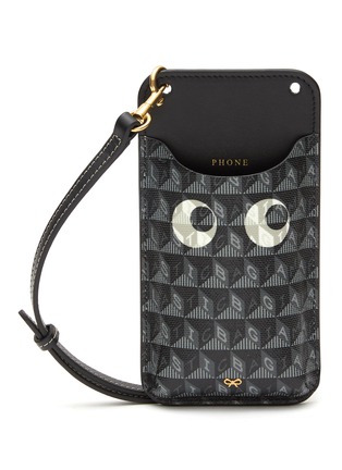 Main View - Click To Enlarge - ANYA HINDMARCH - I Am A Plastic Bag' Eyes Recycled Canvas Phone Pouch