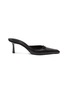 Main View - Click To Enlarge - ALEXANDER WANG - ‘VIOLA’ LOGO CHARM BOW APPLIQUÉ LEATHER MULES