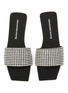 Detail View - Click To Enlarge - ALEXANDER WANG - ‘Anya' crystal embellished square toe leather slides