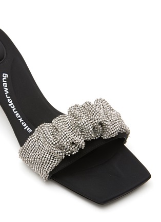 Detail View - Click To Enlarge - ALEXANDER WANG - ‘Jessie' crystal embellished scrunchie band sandals