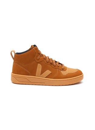 Main View - Click To Enlarge - VEJA - ‘V-15’ MID TOP LACE UP NUBUCK LEATHER SNEAKERS