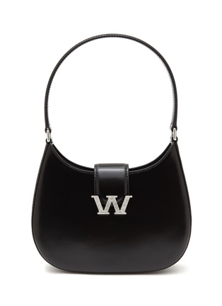 Main View - Click To Enlarge - ALEXANDER WANG - ‘W Legacy' crystal embellished logo small leather hobo bag