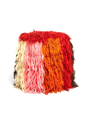 Detail View - Click To Enlarge - COLVILLE - Big Shaggy Pouf – Striped