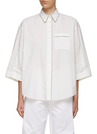 Main View - Click To Enlarge - BRUNELLO CUCINELLI - WIDE SLEEVE POPLIN SHIRT