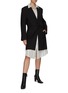 Figure View - Click To Enlarge - MM6 MAISON MARGIELA - Belted Pin-Striped Single Breasted Coat